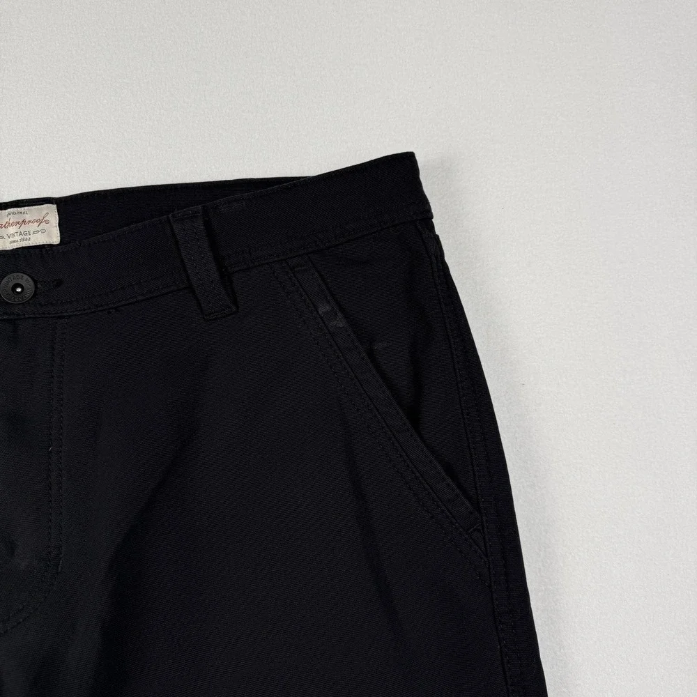 Weatherproof Vintage Pants Mens 38x30 Canvas Fleece Lined‎ Black Pants Flaw
